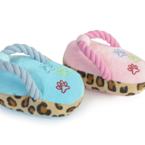 Flipflop i plysch rosa och ljusblå