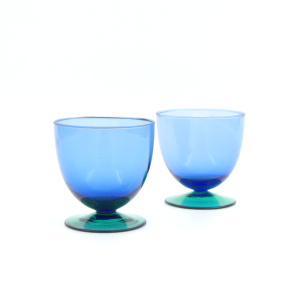 Coupleglas i blått och grönt glas (2-pack)