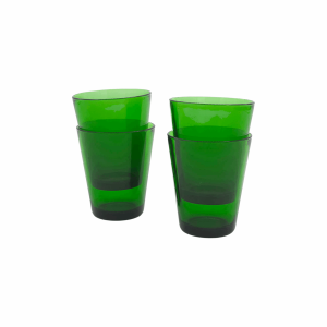 Franska dricksglas i grönt glas (4-pack)