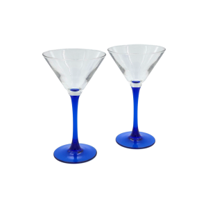 Cocktailglas med blå fot från Luminarc (2-pack)
